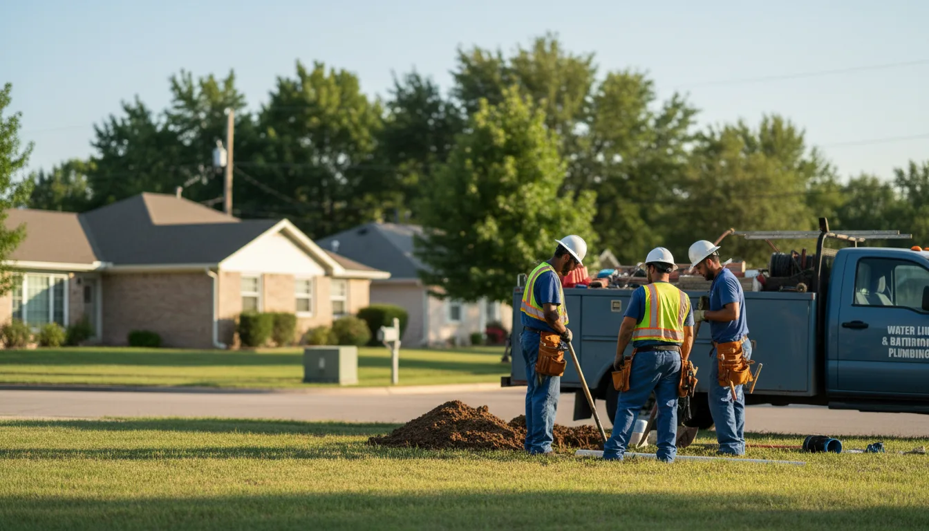 Residential water line and bathroom plumbing service in Voca, TX